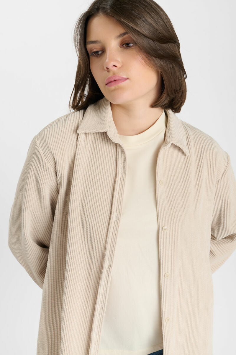 Chemise velour côtelé beige