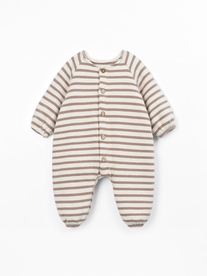 Combinaison jersey rayé beige