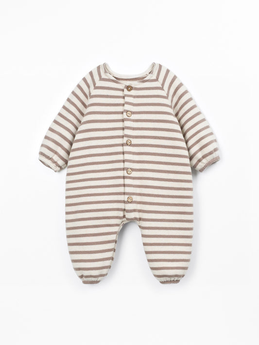 Combinaison jersey rayé beige