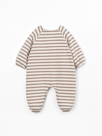 Combinaison jersey rayé beige