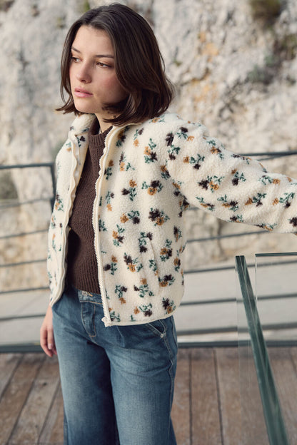 veste doudou fleurs