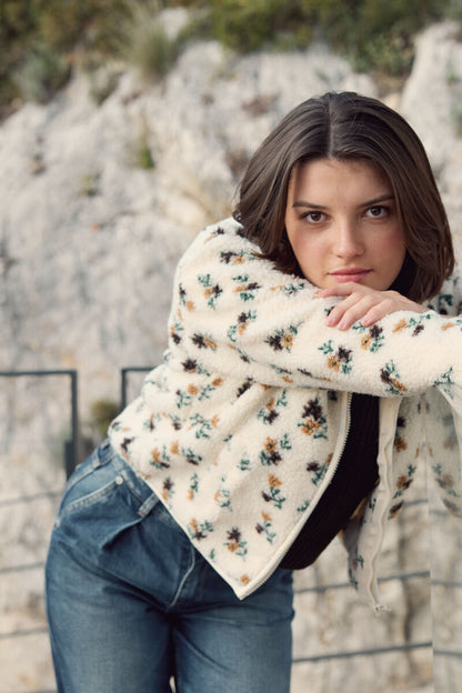 veste doudou fleurs