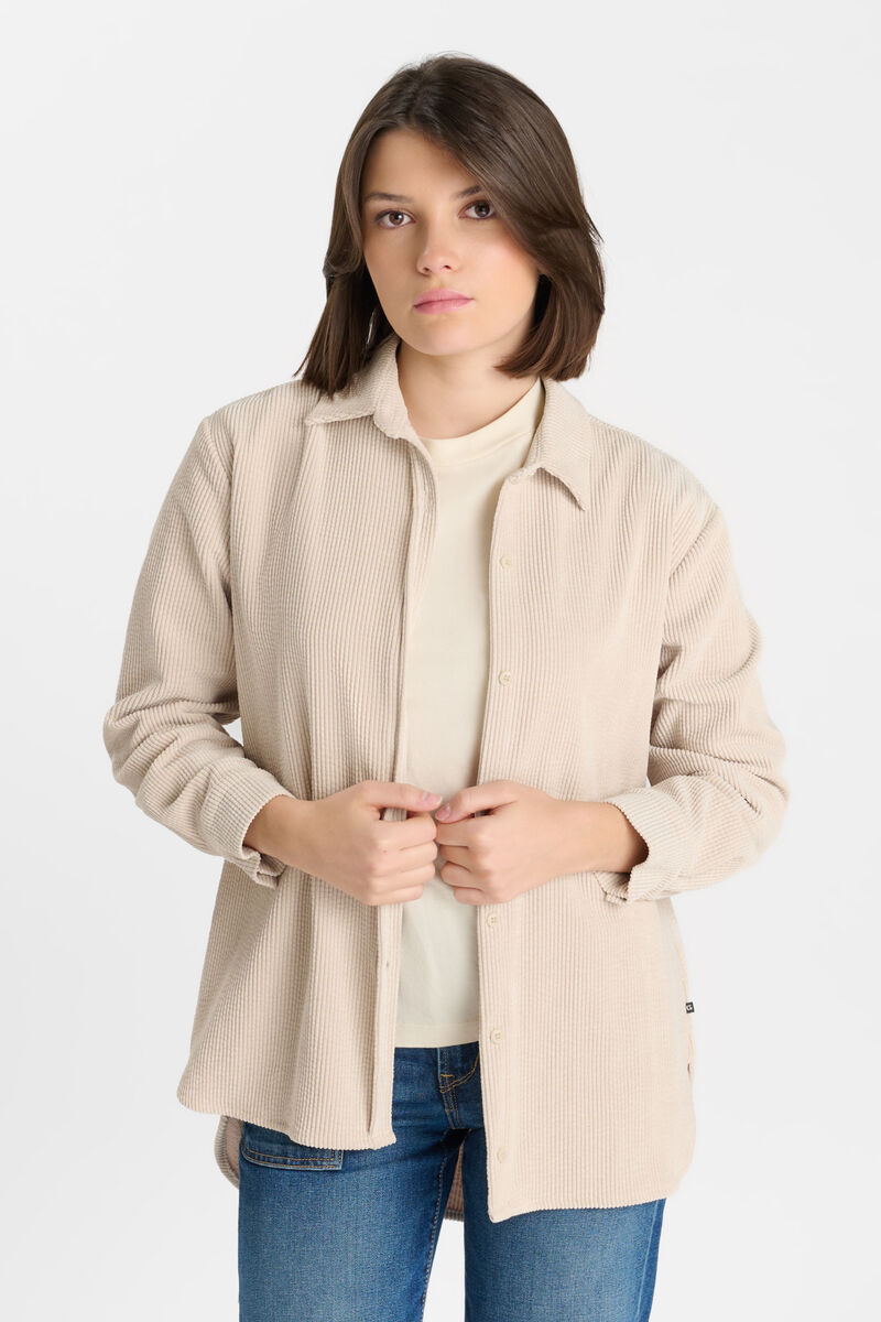 Chemise velour côtelé beige