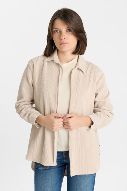 Chemise velour côtelé beige