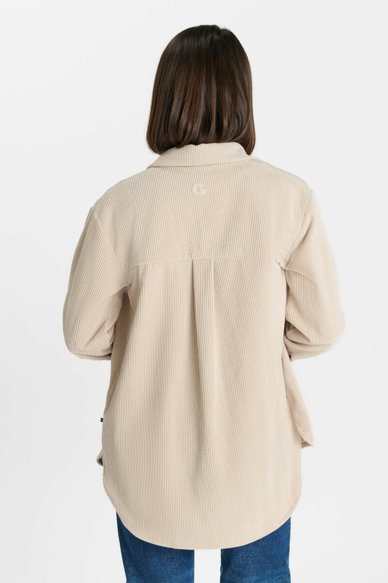 Chemise velour côtelé beige