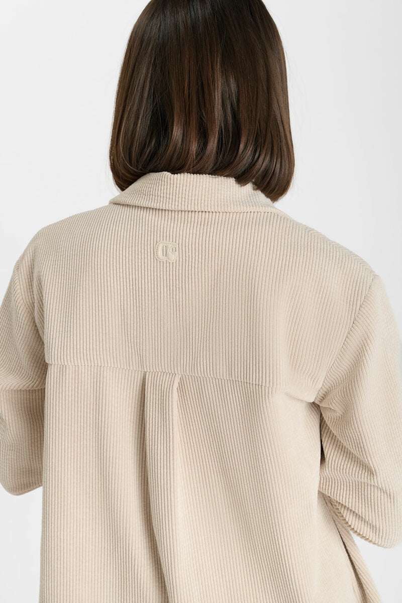 Chemise velour côtelé beige