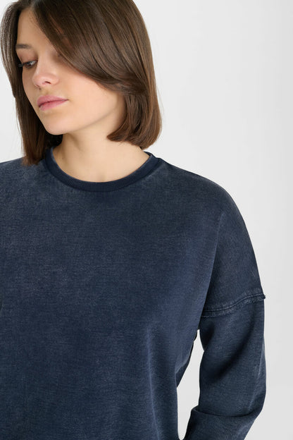 sweat bleu coeur rose