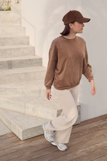 Pantalon velour beige