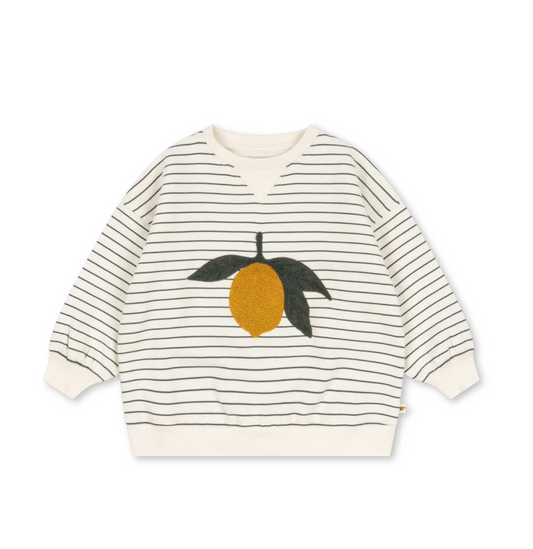 Sweat rayé citron