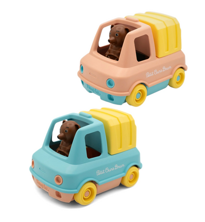 Camion poubelle petit ours brun
