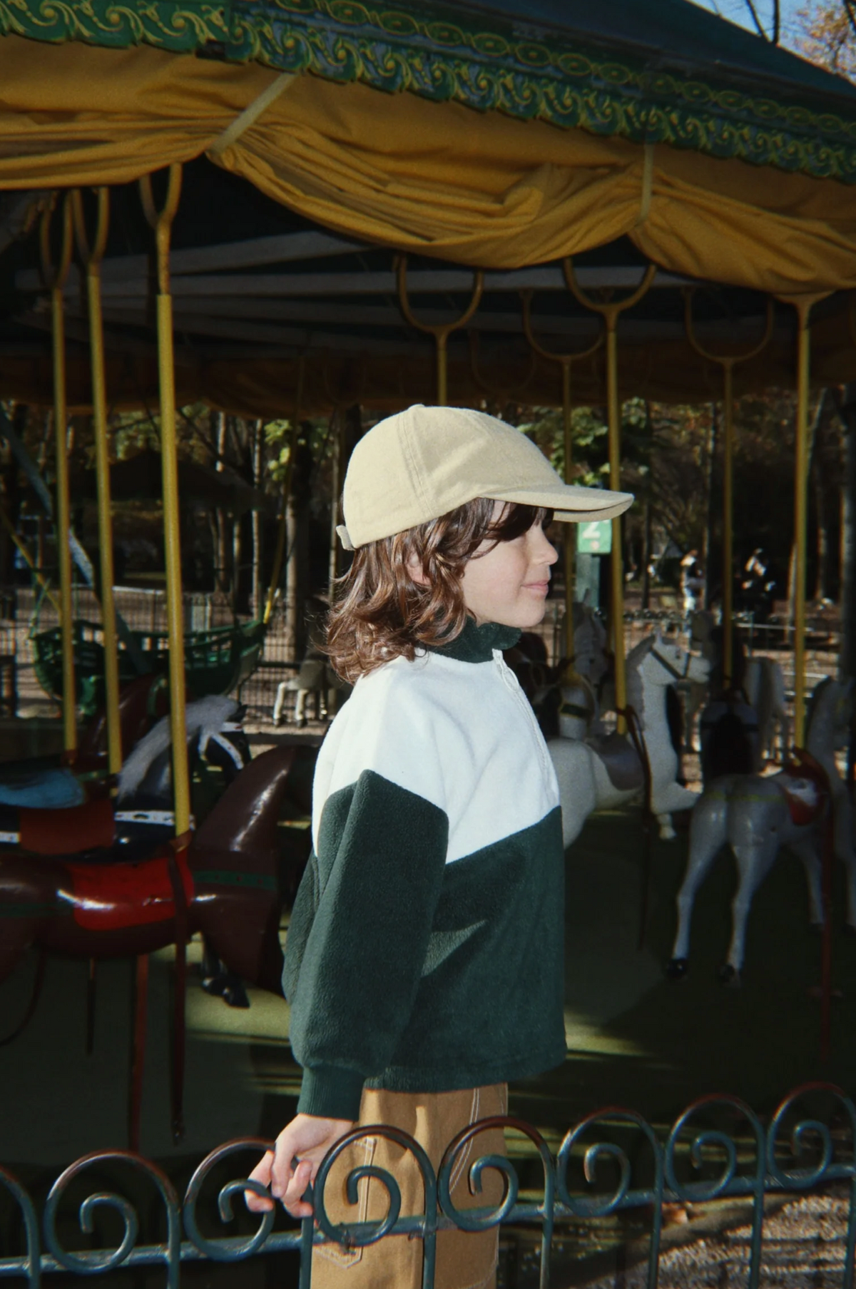 polaire verte et blanche