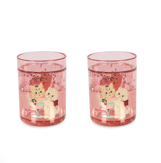 Verres à paillettes x2