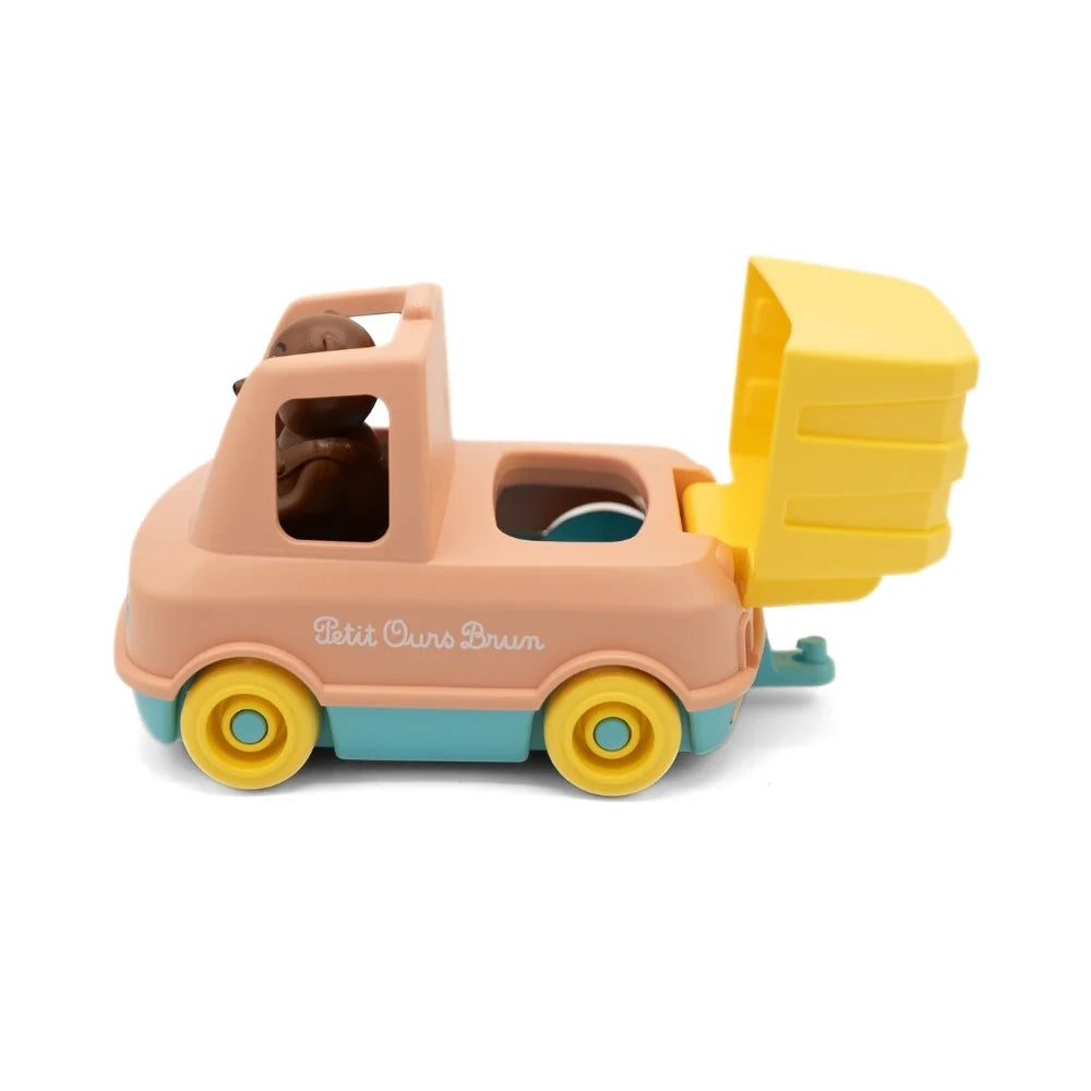 Camion poubelle petit ours brun