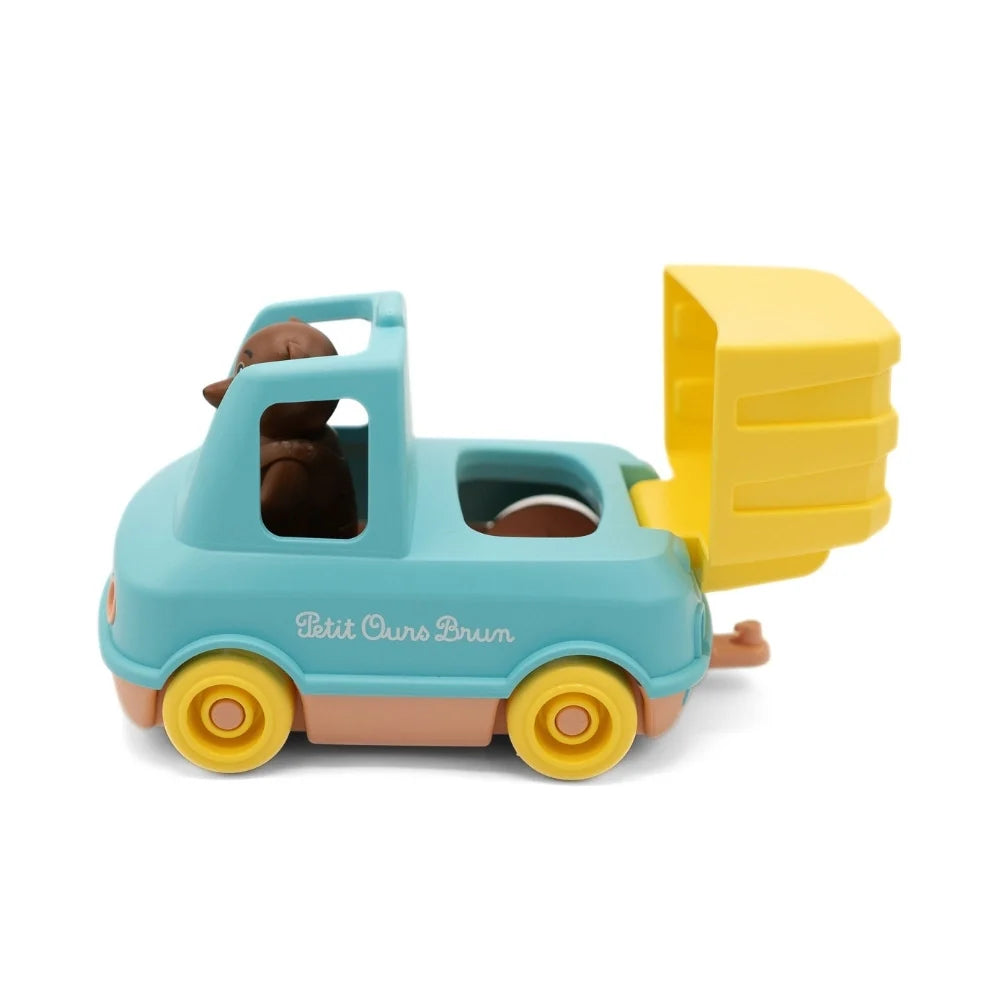 Camion poubelle petit ours brun