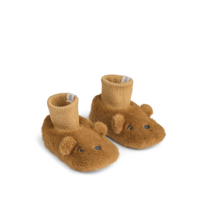 Chaussons ourson marron