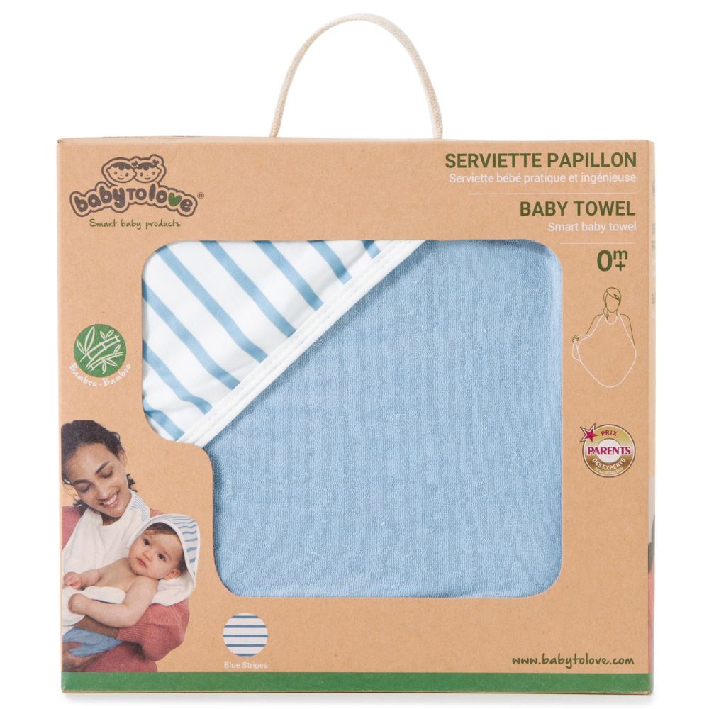 Serviette papillon bleu