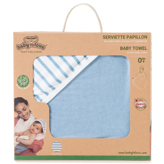Serviette papillon bleu