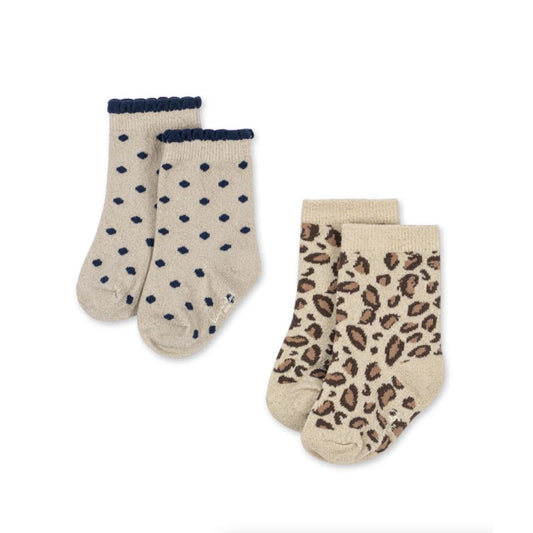 chaussettes leopard lurex