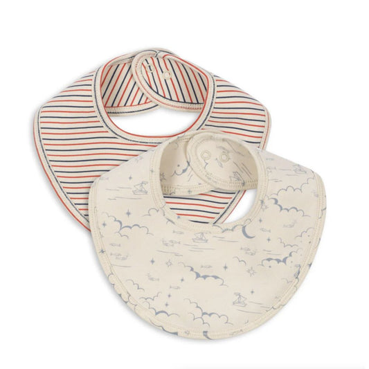 Bavoir bib rayures x2