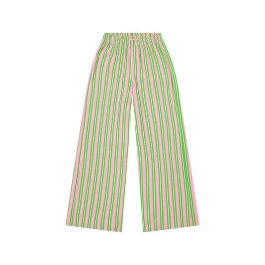 Pantalon rayures vertes & roses