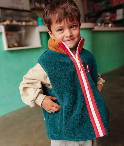 Veste polaire sans manche bleu canard