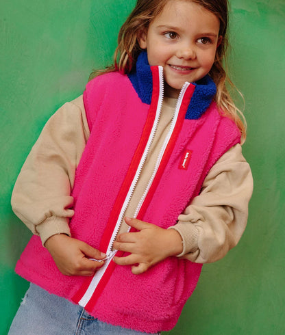 Veste polaire sans manche rose